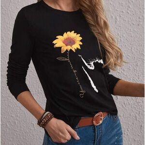 New Graphic print sunflower t shirt